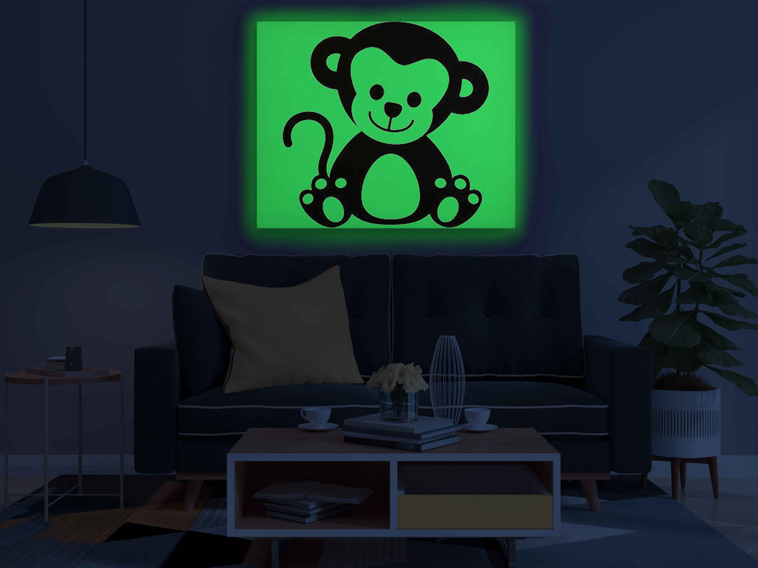 Baby Monkey Glow in the Dark Painting Kit β DIY Canvas Art for Kids & Jungle Animal Lovers | Eazy Arts - Image 3
