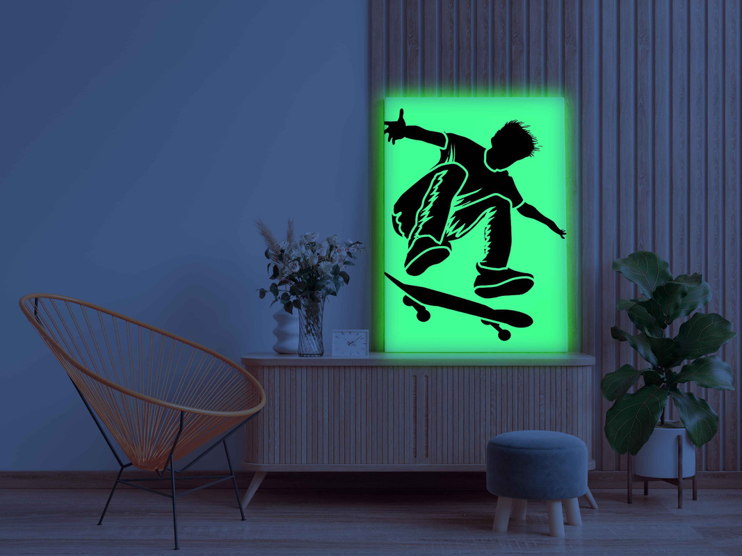 Skateboarder Glow in the Dark Painting Kit β DIY Street Style Wall Art | Eazy Arts - Image 3