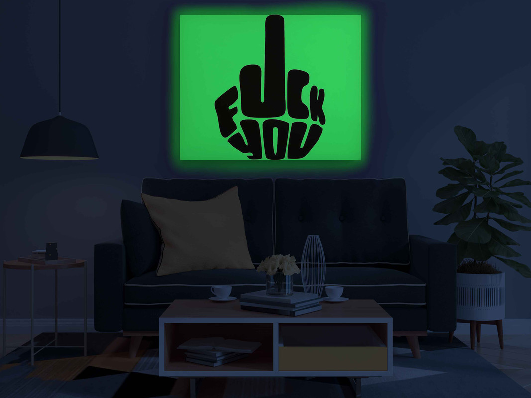 Bold Middle Finger Art Glow in the Dark Kit β Edgy DIY Painting for Adults | Eazy Arts - Image 3