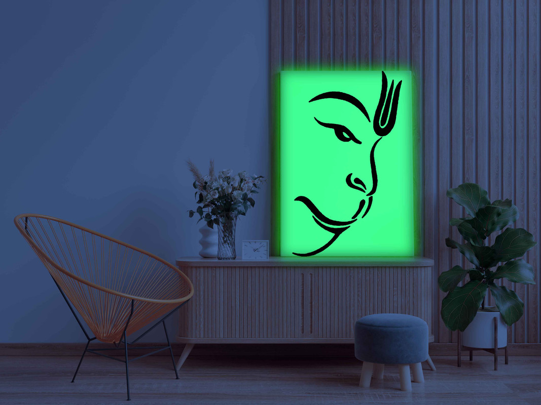 Lord Hanuman Face Glow in the Dark Painting Kit β Minimal Divine Art | Eazy Arts - Image 3