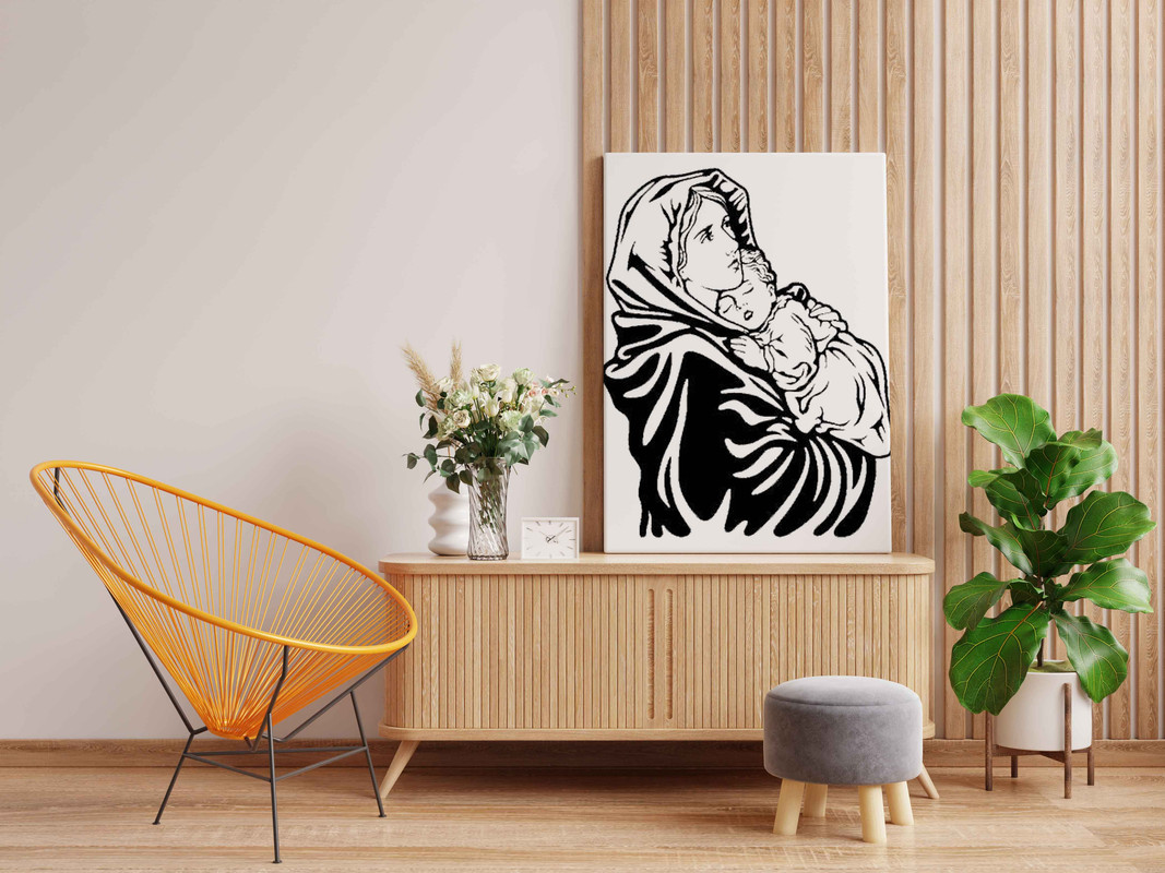 Mother Mary and Baby Jesus Paint Kit β Divine Glow in the Dark Canvas | Eazy Arts - Image 2