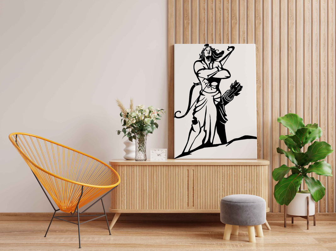 Lord Ram Standing Pose Glow In The Dark Kit β Powerful Warrior Art Canvas | Eazy Arts - Image 2