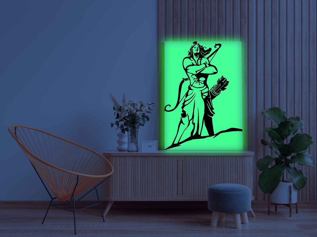 Lord Ram Standing Pose Glow In The Dark Kit β Powerful Warrior Art Canvas | Eazy Arts - Image 3