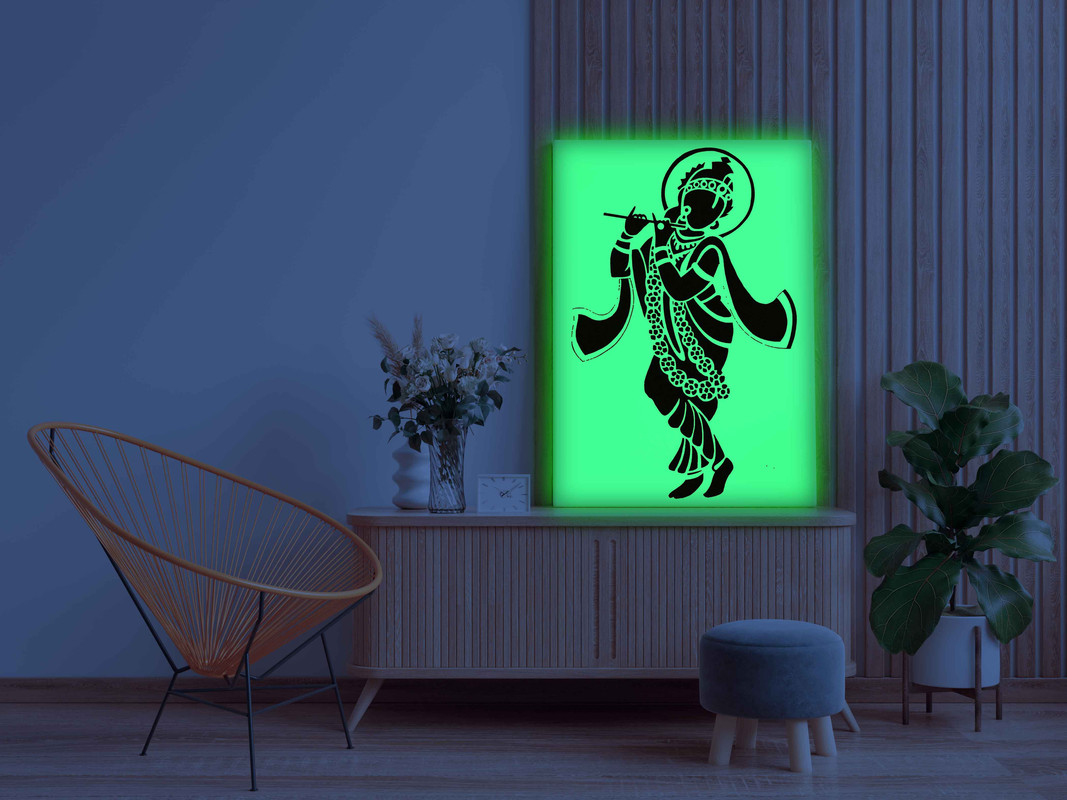 Flute-Playing Krishna Glow In The Dark Kit β Divine Lord Krishna Art | Eazy Arts - Image 3