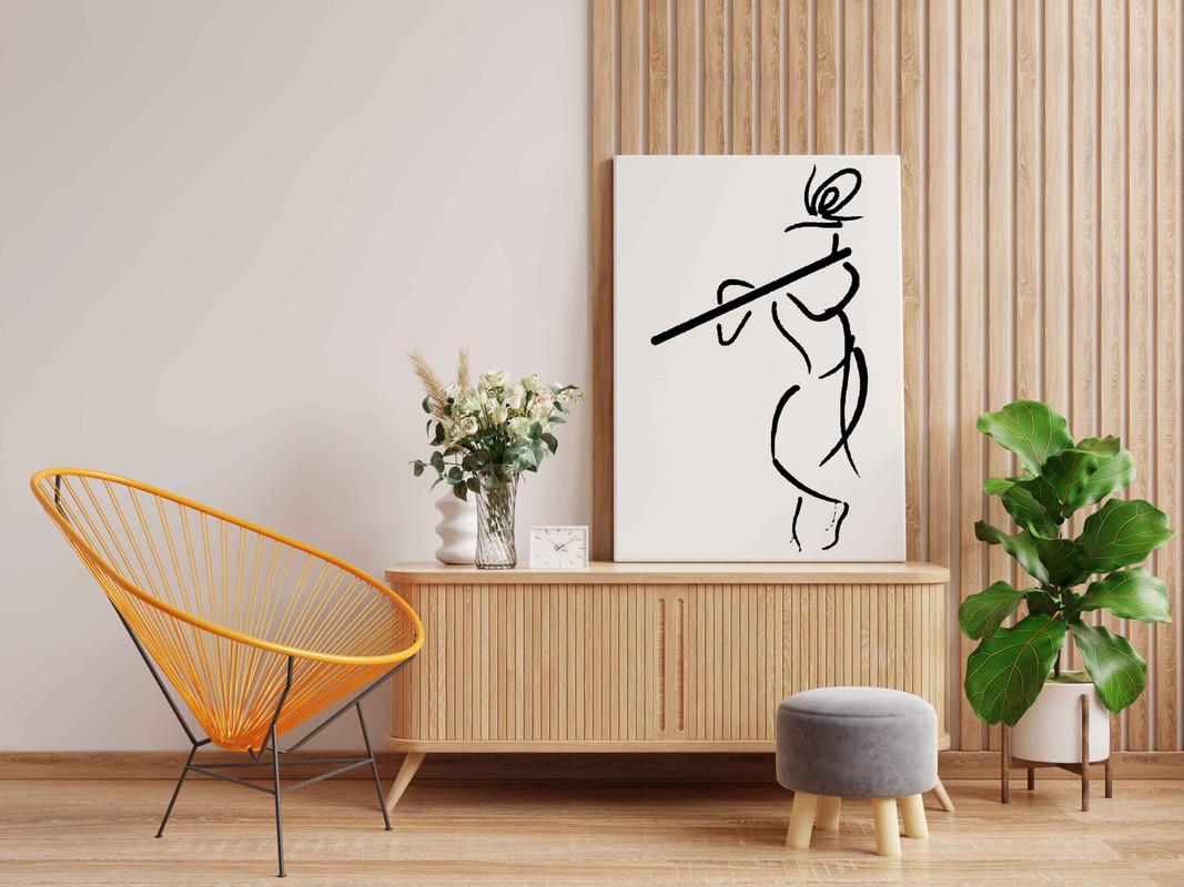 Abstract Krishna with Flute Line Art Painting Kit β Glow in the Dark DIY Canvas Set for Beginners by Eazy Arts - Image 2