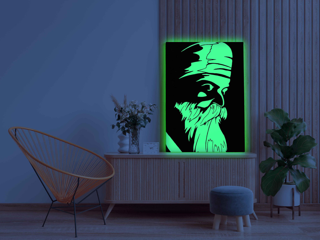 Waheguru Portrait Glow in the Dark Painting Kit β DIY Sikh Spiritual Wall Art | Eazy Arts - Image 3