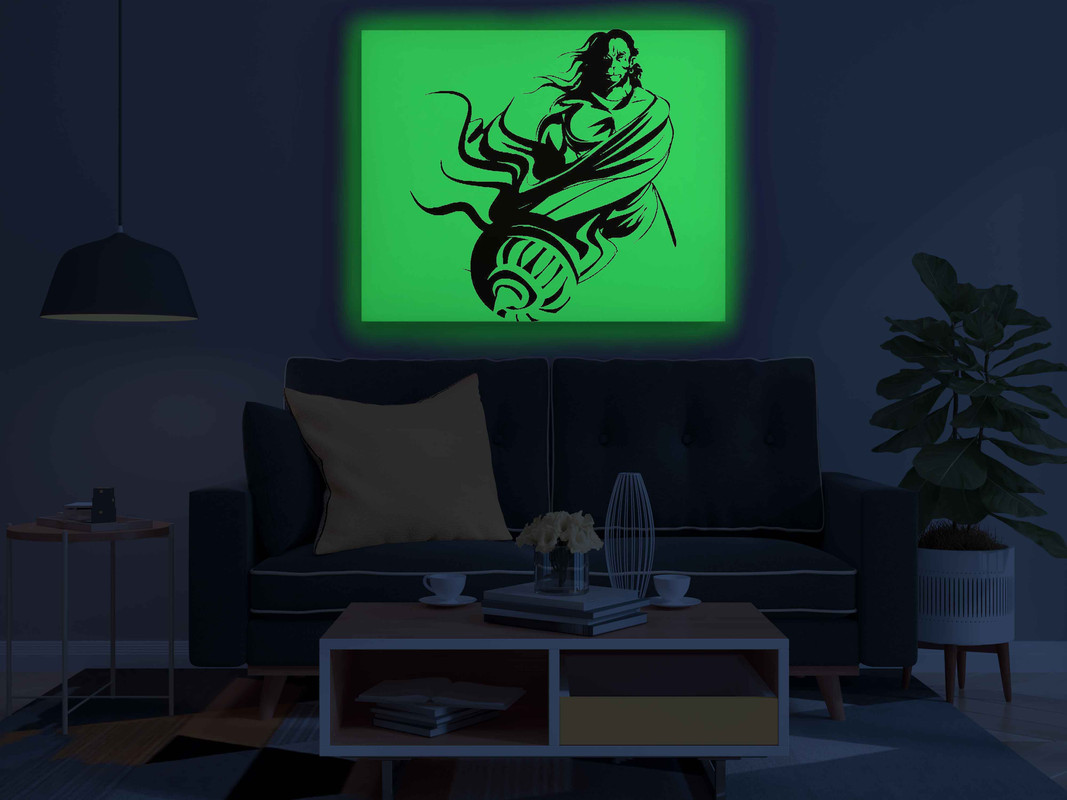 Lord Hanuman with Gada Glow in the Dark Painting Kit β DIY Bajrangbali Wall Art | Eazy Arts - Image 3