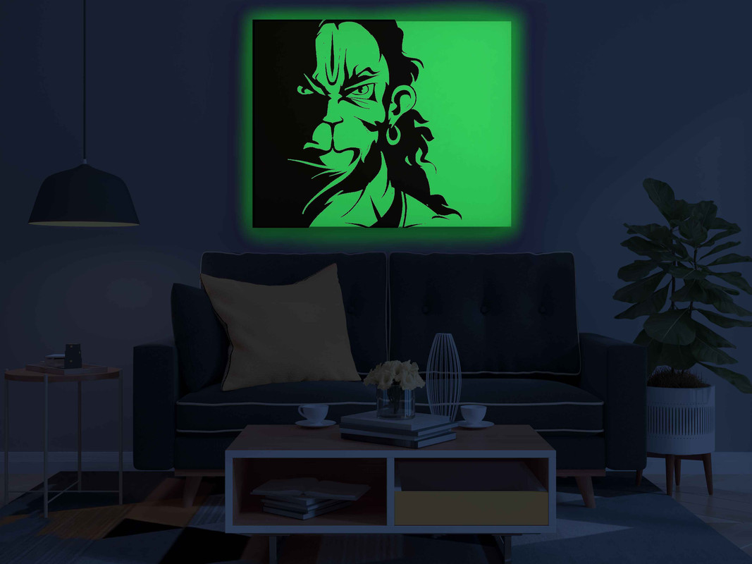 Fierce Bajrangbali Close-Up Glow in the Dark Painting Kit β DIY Hanuman Wall Art | Eazy Arts - Image 3