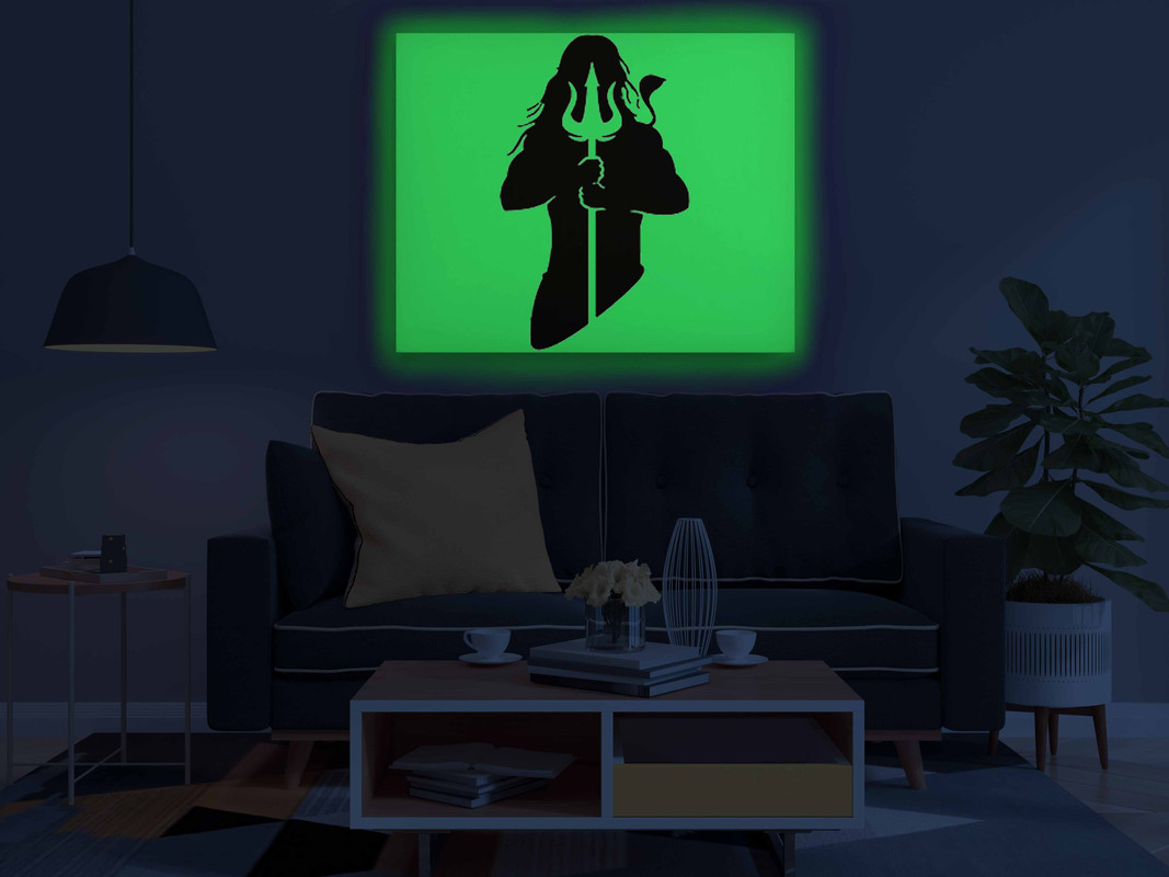 Lord Shiva with Trishul Glow in the Dark Painting Kit β DIY Mahadev Silhouette Art | Eazy Arts - Image 3