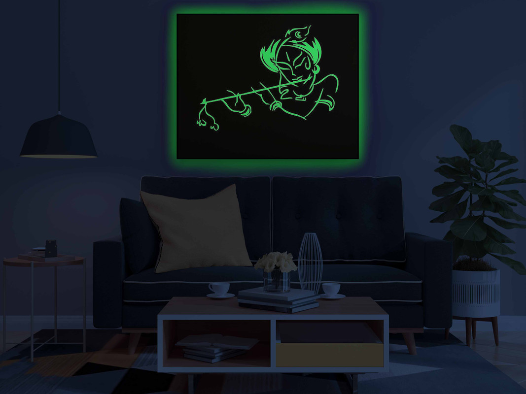 Lord Krishna Playing Flute Glow in the Dark Painting Kit β DIY Divine Line Art | Eazy Arts - Image 3