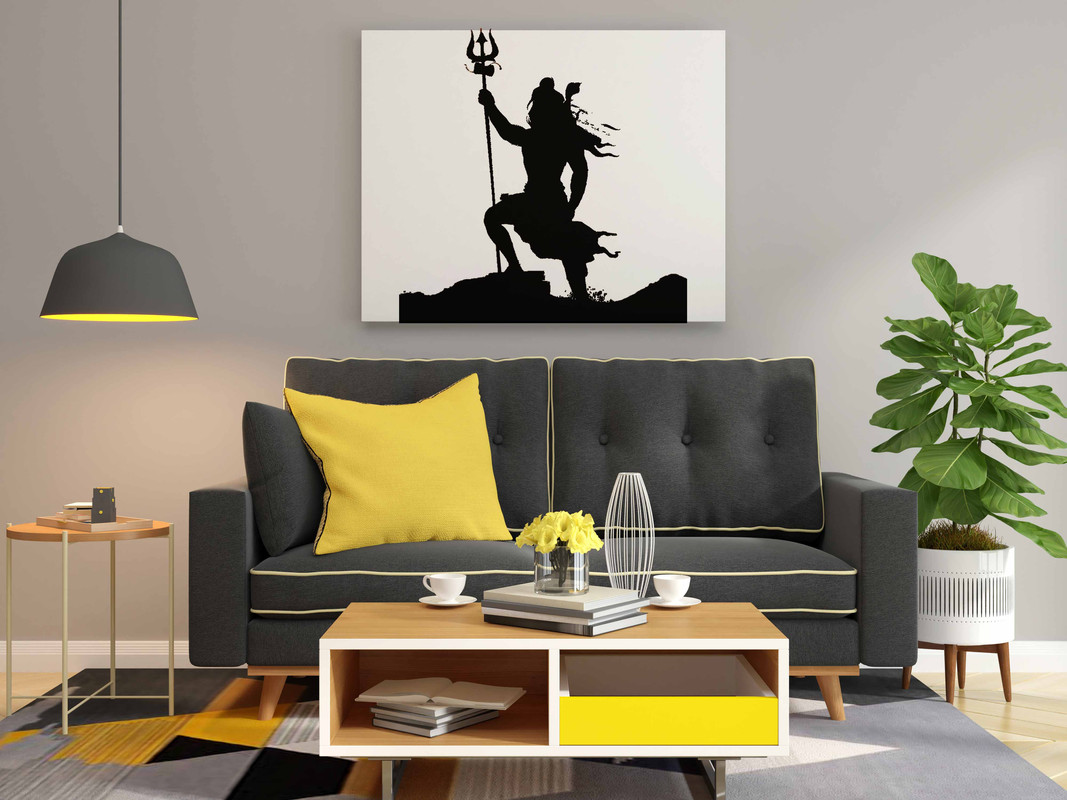 Lord Mahadev Standing with Trishul Glow in the Dark Painting Kit β DIY Shiva Silhouette Wall Art | Eazy Arts - Image 2