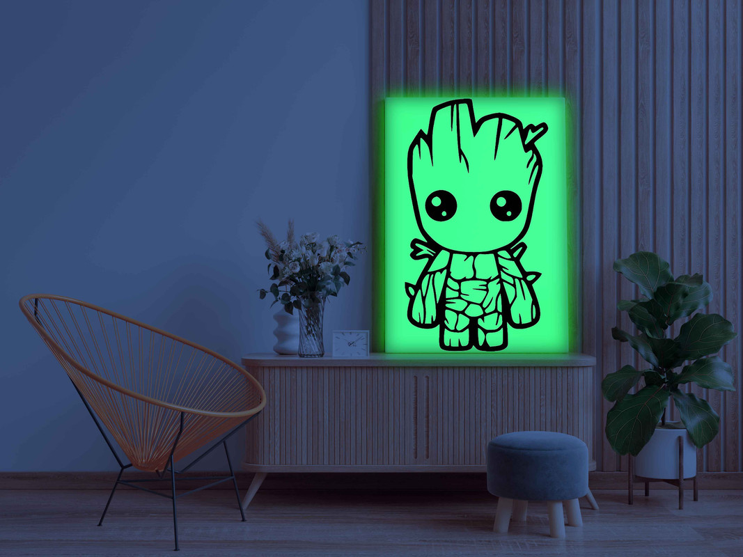 Baby Groot Glow in the Dark Painting Kit β Adorable DIY Art for Marvel Fans - Image 3
