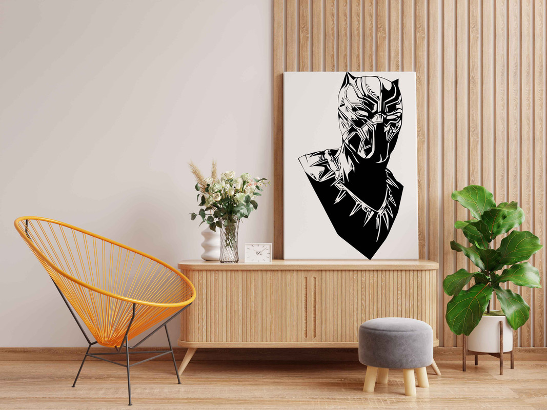 Black Panther Face Glow in the Dark Painting Kit β Marvel Superhero DIY Wall Art - Image 2