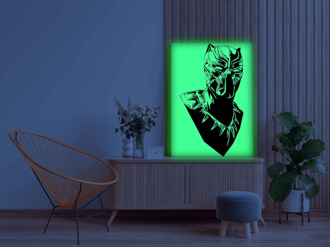 Black Panther Face Glow in the Dark Painting Kit β Marvel Superhero DIY Wall Art - Image 3