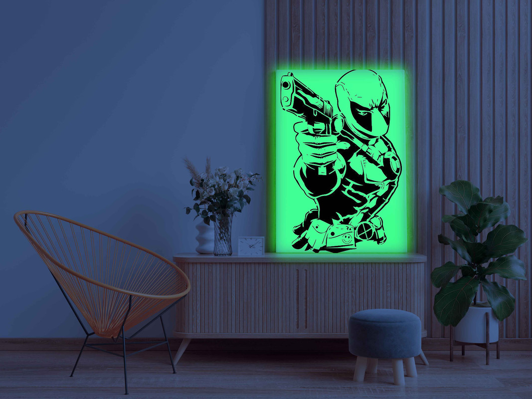Deadpool Shooting Glow in the Dark Painting Kit β DIY Wall Art for Anti-Hero Fans - Image 3