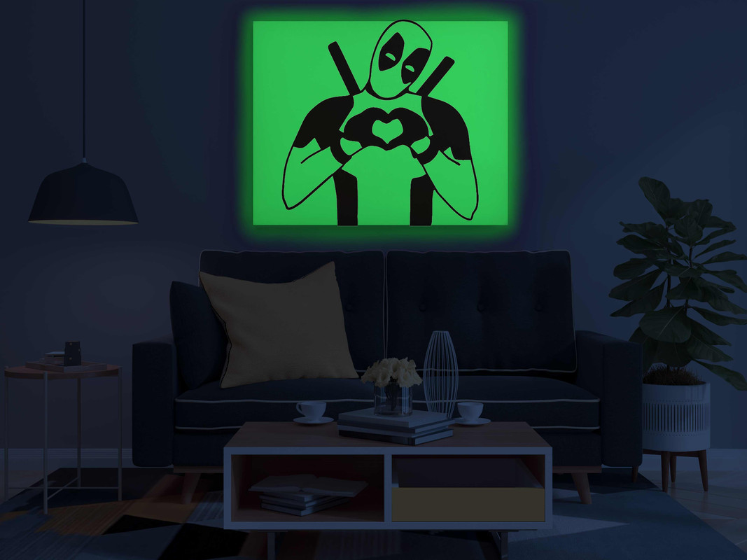 Deadpool Heart Glow in the Dark Painting Kit β DIY Antihero Art for Marvel Lovers - Image 3