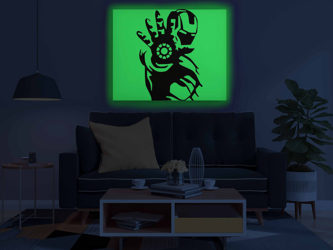 Iron Man Glow in the Dark Painting Kit β Action Pose DIY Canvas for Marvel Fans - Image 3