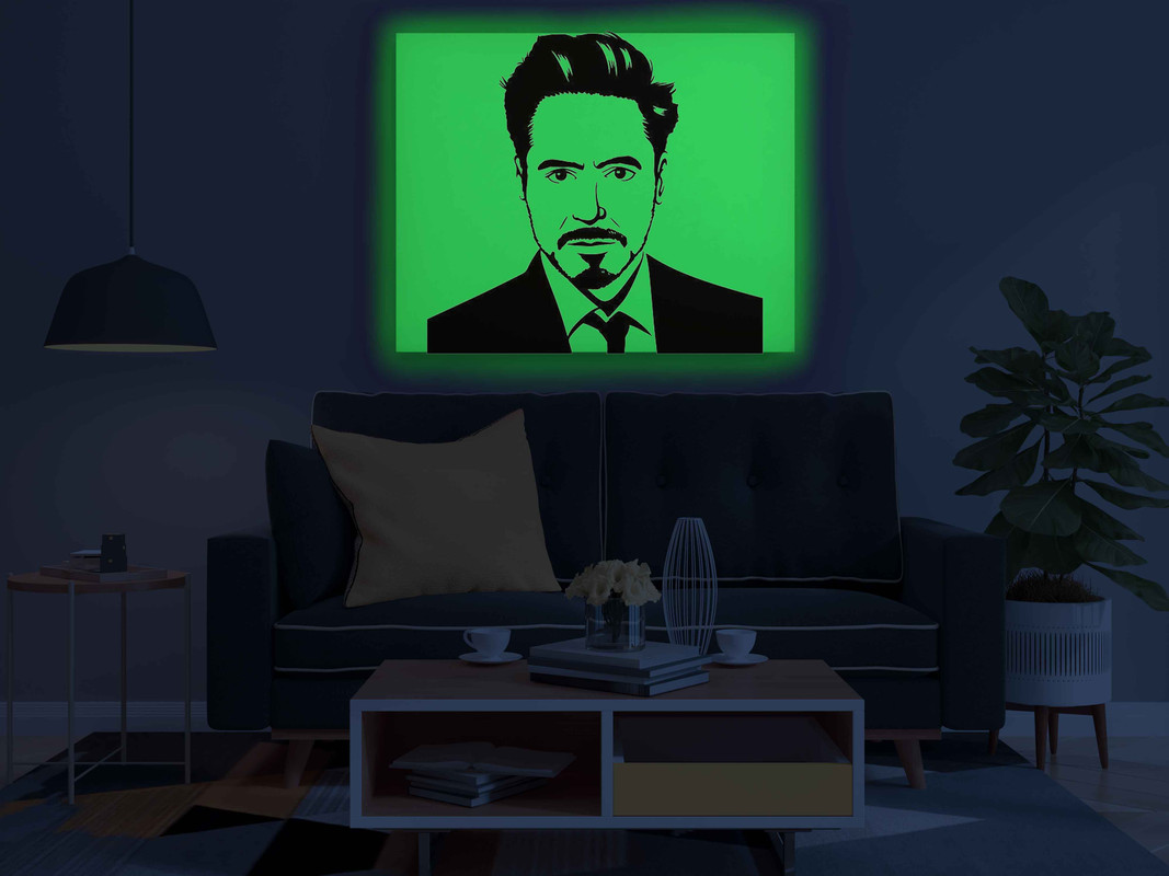 Robert Ironman Glow in the Dark Painting Kit β Iconic Tony Stark Portrait DIY Canvas - Image 3