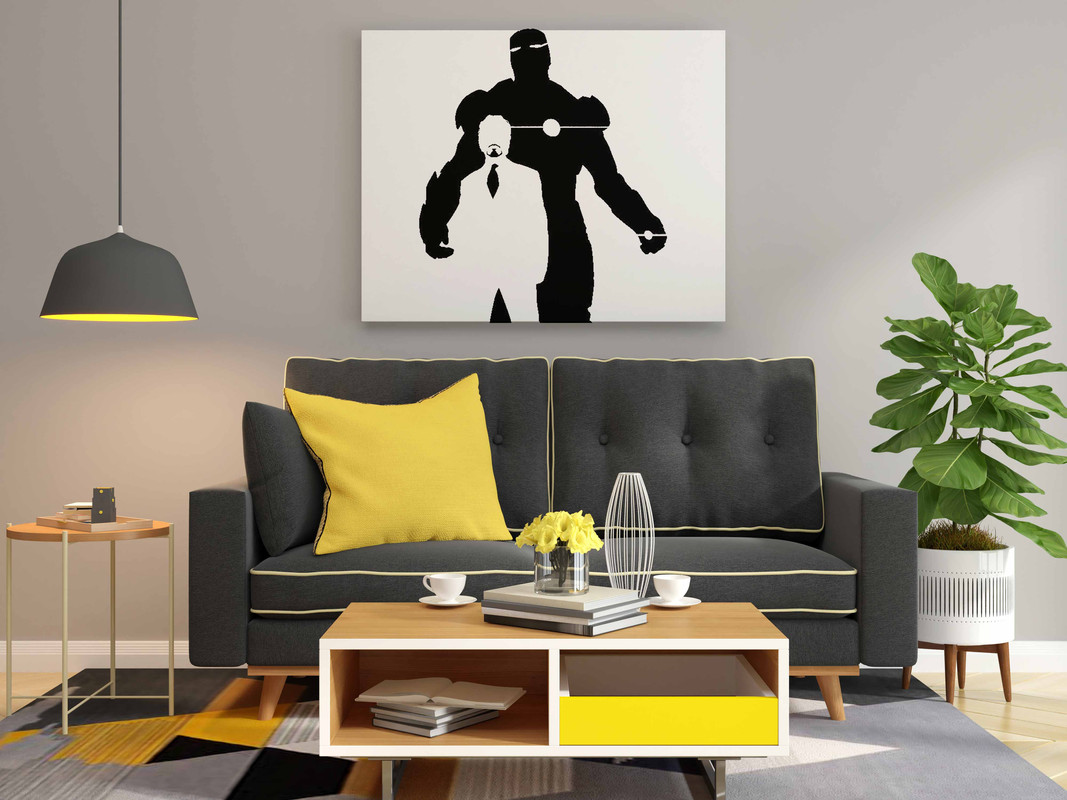 Tony Stark & Iron Man Glow in the Dark Painting Kit β Dual Silhouette Marvel Canvas Art - Image 2
