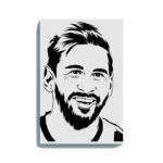 Smiling Lionel Messi Canvas DIY Painting – Glow in the Dark Kit for Football Fans | Eazy Arts DIY Art Set with Brushes, Glow Paint & Black Paint (Blue/Cyan/Green Glow Options)