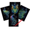 Glow in the Dark Peacock Scratch Painting Kit – Radiant Feathers & Festive Fireworks
