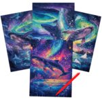 Glow in the Dark Whale Scratch Painting Kit – Aurora Ocean & Cosmic Sea Life